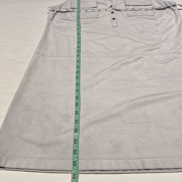 Lite grey Faux Suede sleeveless dress by Alfani size 10 - Picture 9 of 10